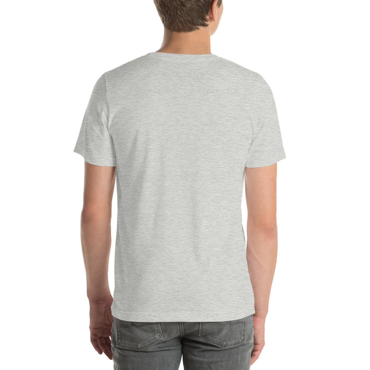 No More Mr Nice Gay tee in Athletic Heather, back view