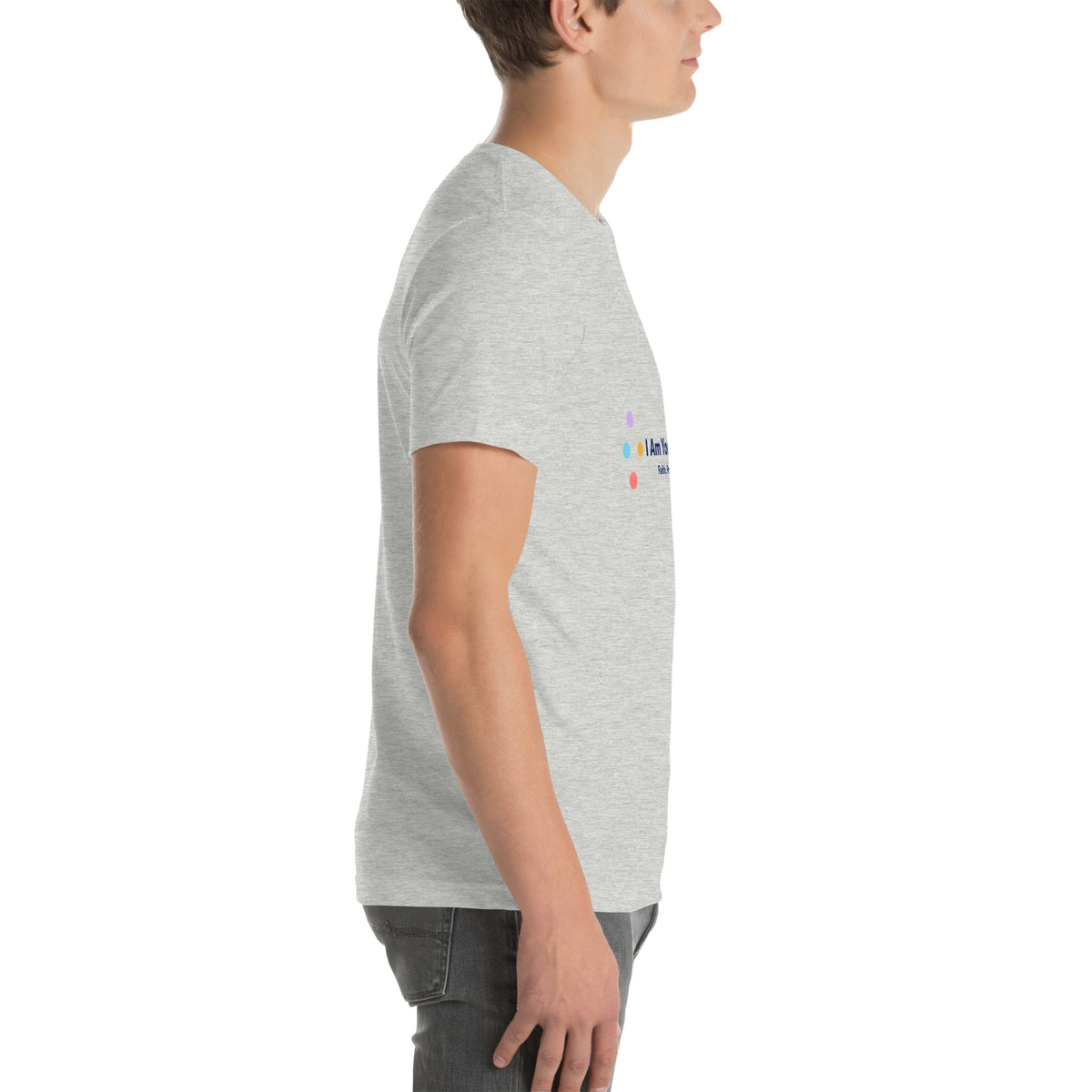 I Am Your Neighbor tee in Athletic Heather, right view