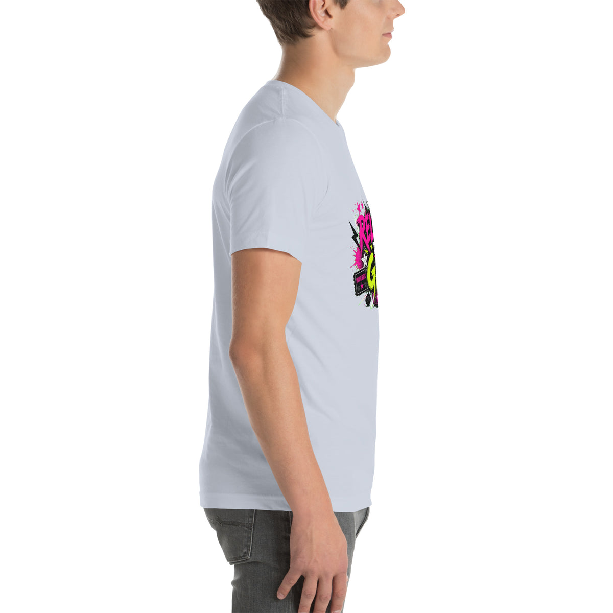 Release the Gays tee in Light Blue, right view