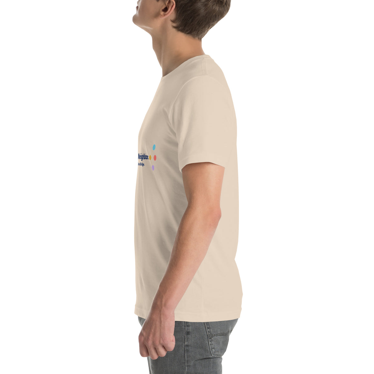 I Am Your Neighbor tee in Soft Cream, left view