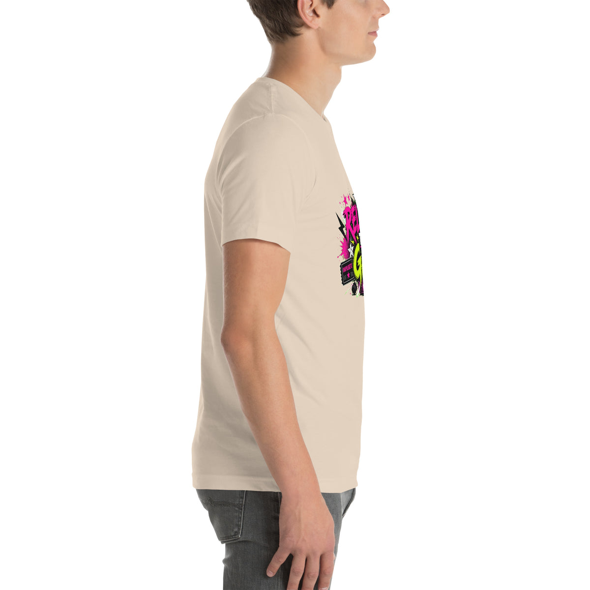 Release the Gays tee in Soft Cream, right view