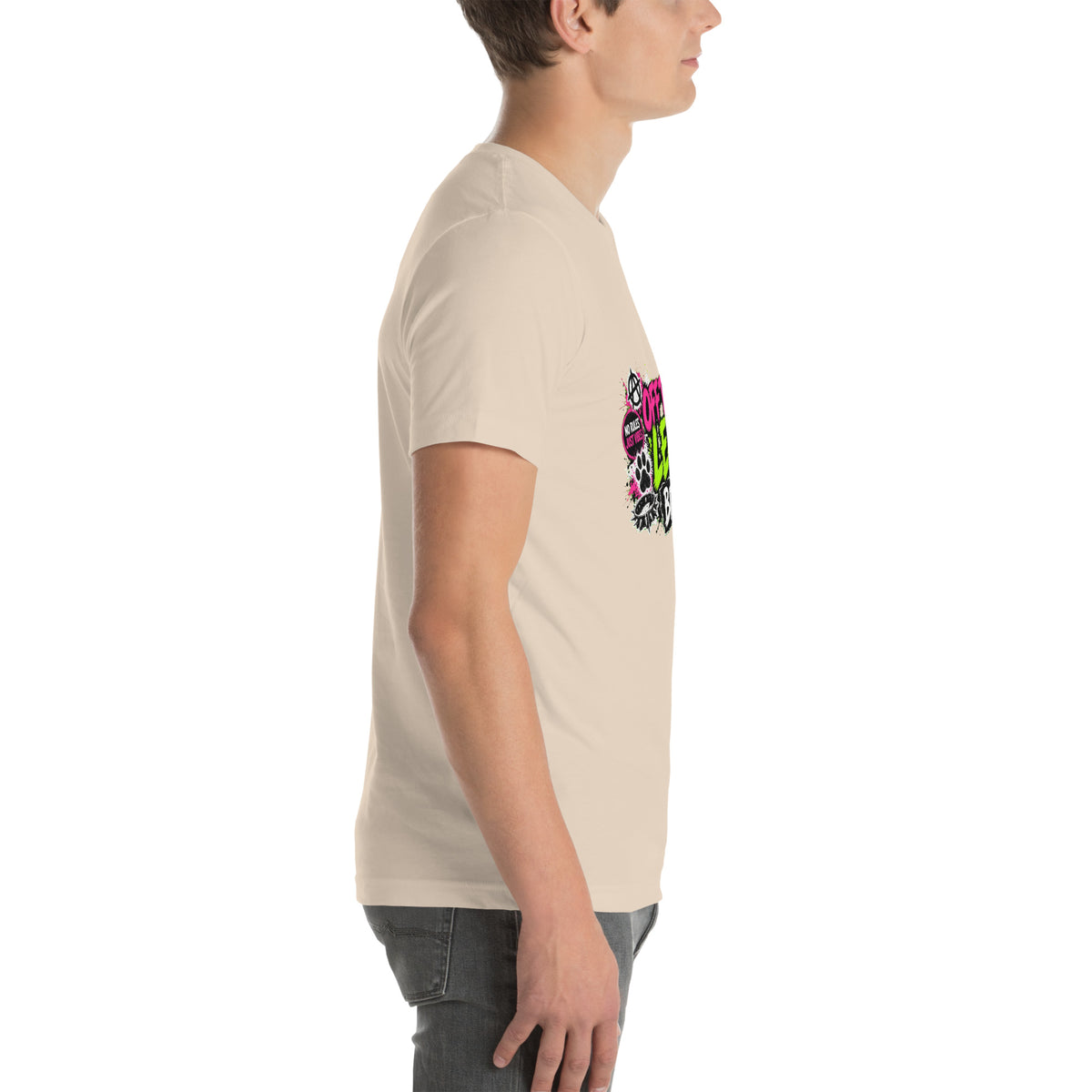Off The Leash tee in Soft Cream, right view