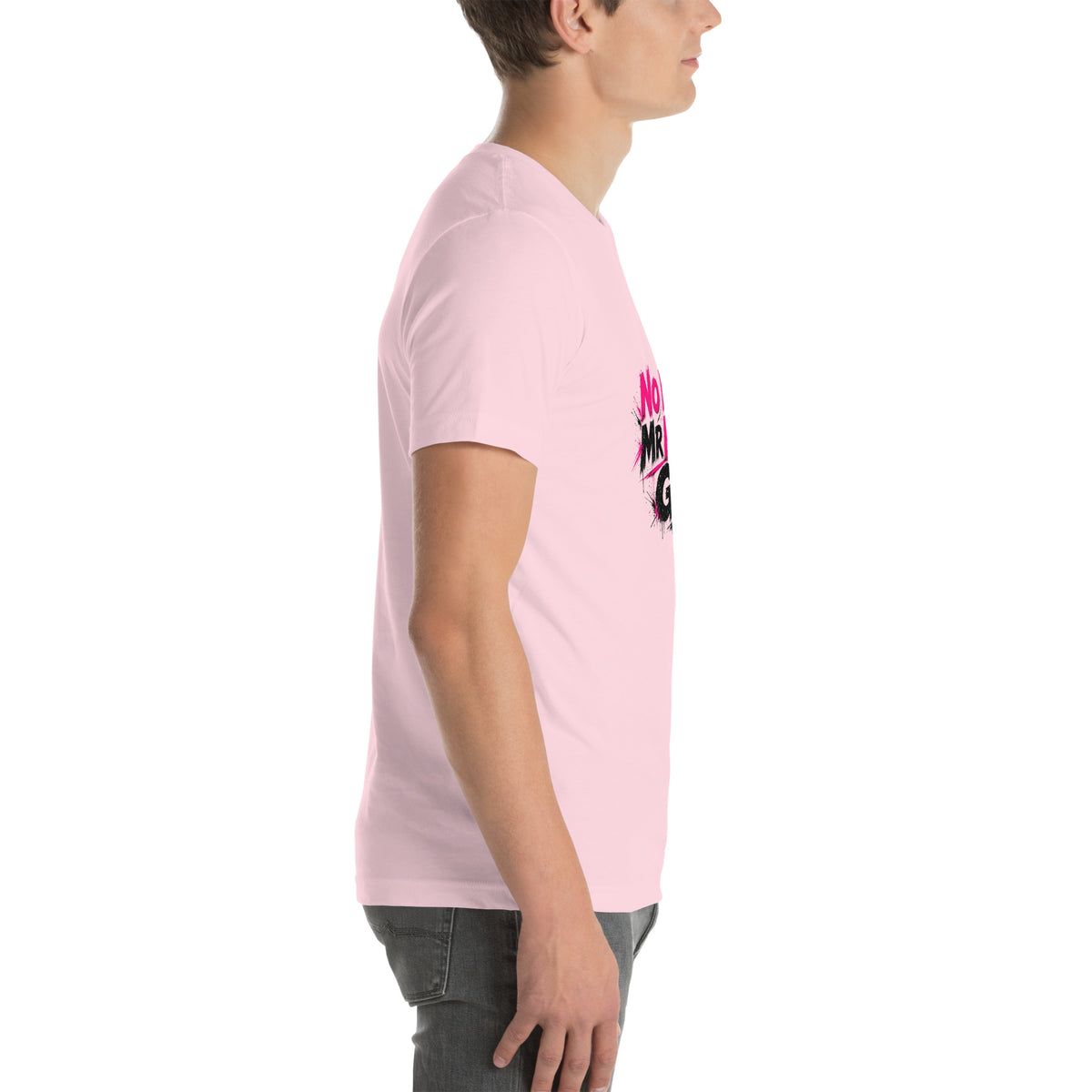 No More Mr Nice Gay tee in Soft Pink, right view