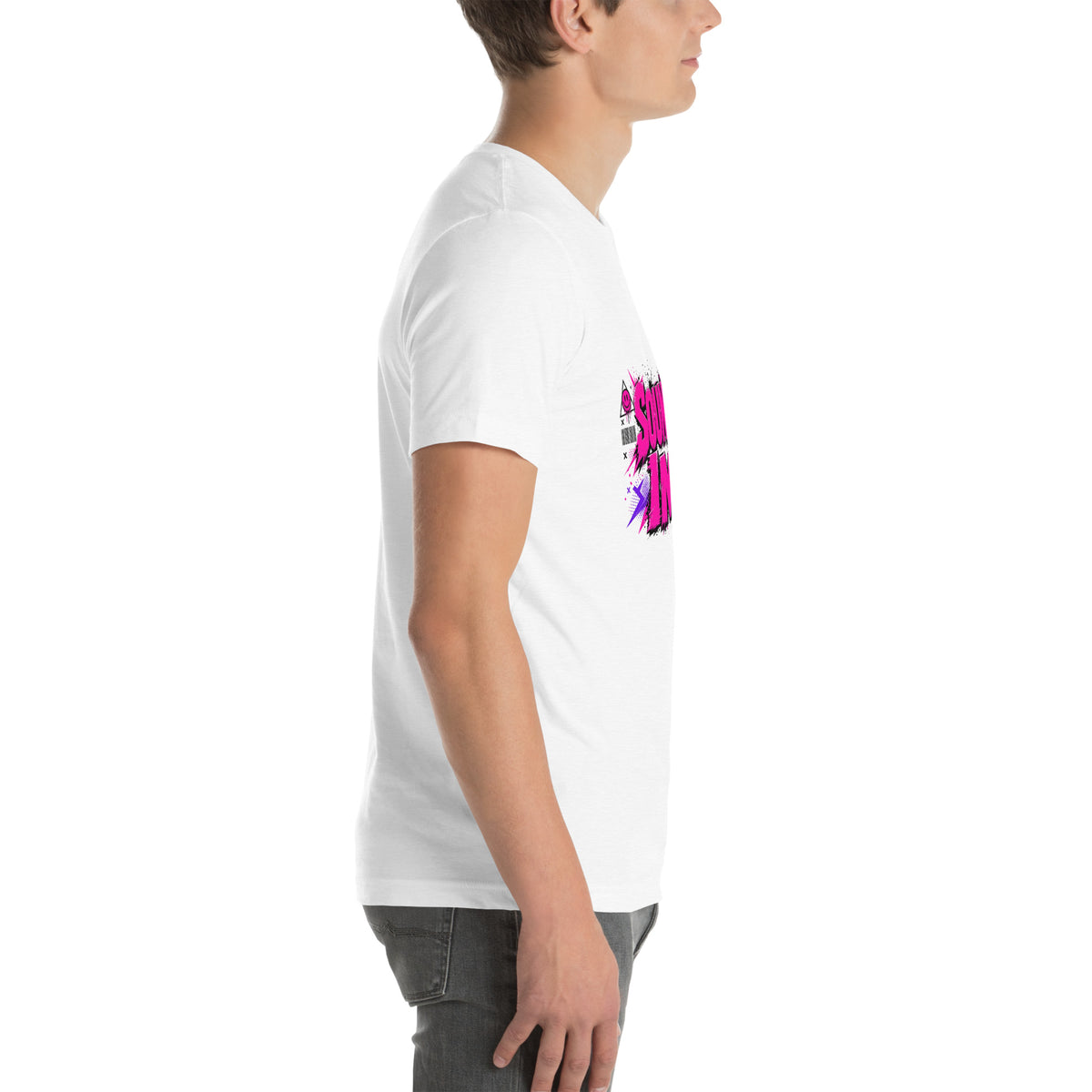 Sounds Gay I'm In tee in Solid White Blend, right view