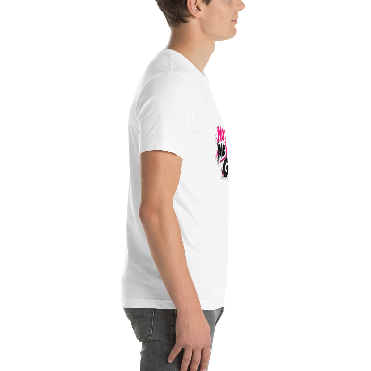 No More Mr Nice Gay tee in Solid White Blend, right view