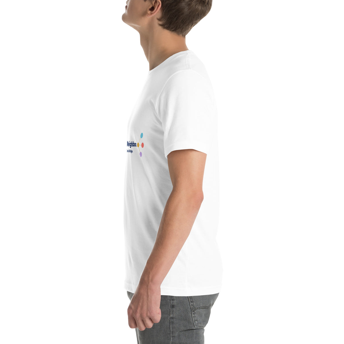 I Am Your Neighbor tee in White, left view