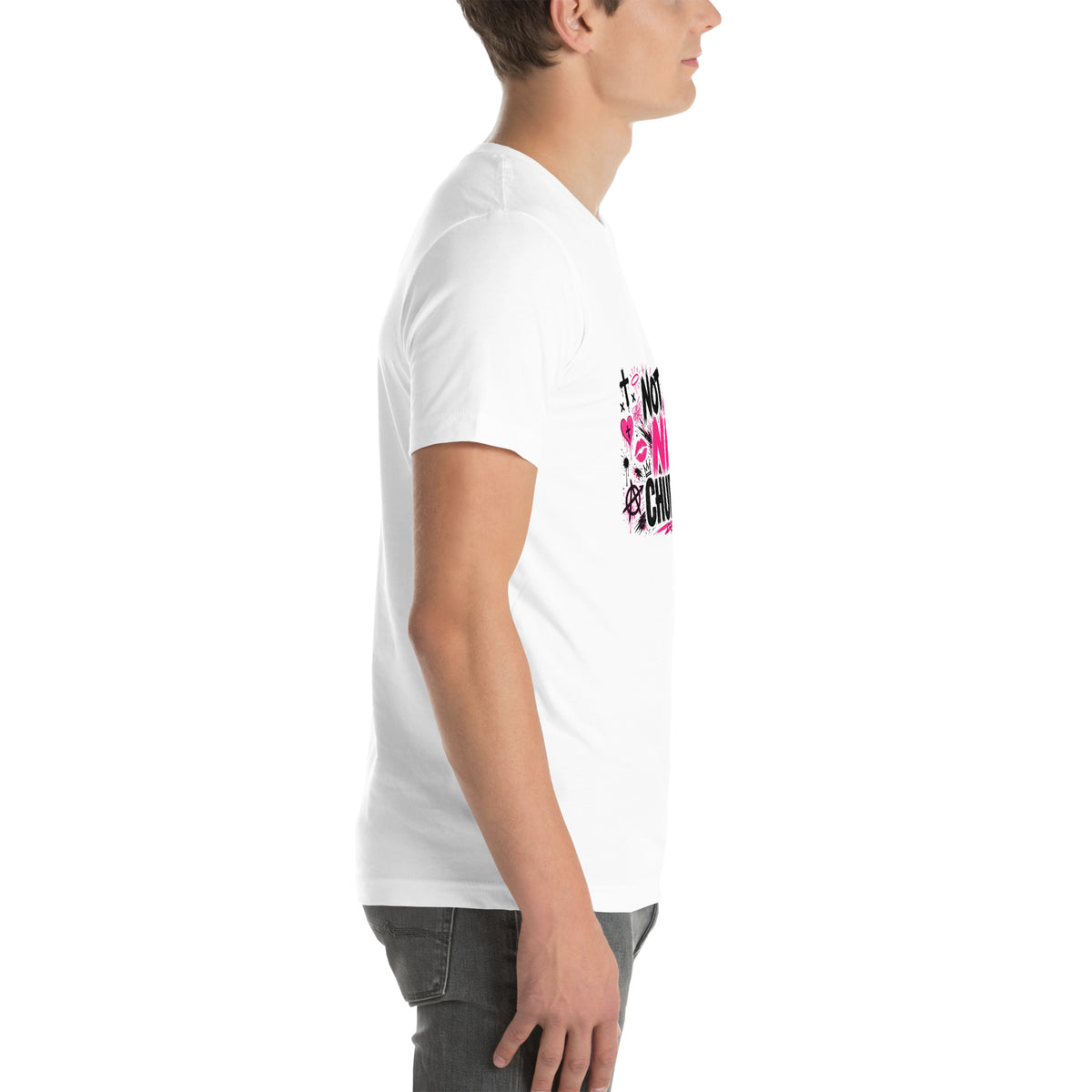Not Your Nice Church Boy tee in White, right view